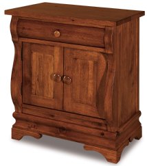 Chippewa Sleigh 1-Drawer 2-Door Wide Nightstand